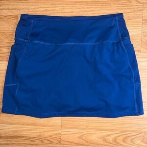 Lands' End Vibrant Blue Athletic Skirt Medium 8-10 Built in Shorts, Pockets